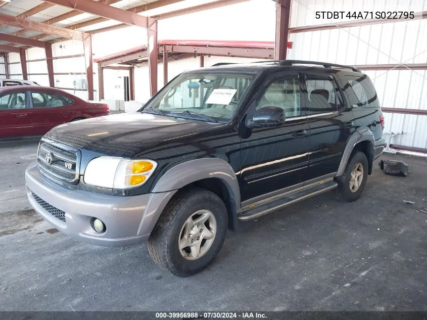 2001 Toyota Sequoia Sr5 V8 VIN: 5TDBT44A71S022795 Lot: 39956988