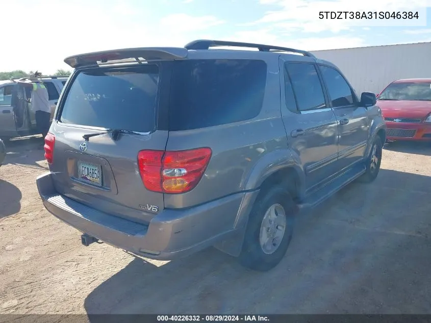 2001 Toyota Sequoia Limited V8 VIN: 5TDZT38A31S046384 Lot: 40226332