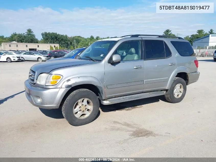 2001 Toyota Sequoia Limited V8 VIN: 5TDBT48A81S019477 Lot: 40236554