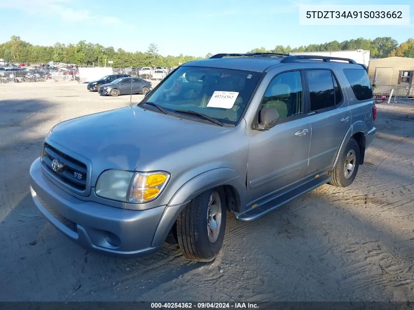 2001 Toyota Sequoia Sr5 V8 VIN: 5TDZT34A91S033662 Lot: 40254362