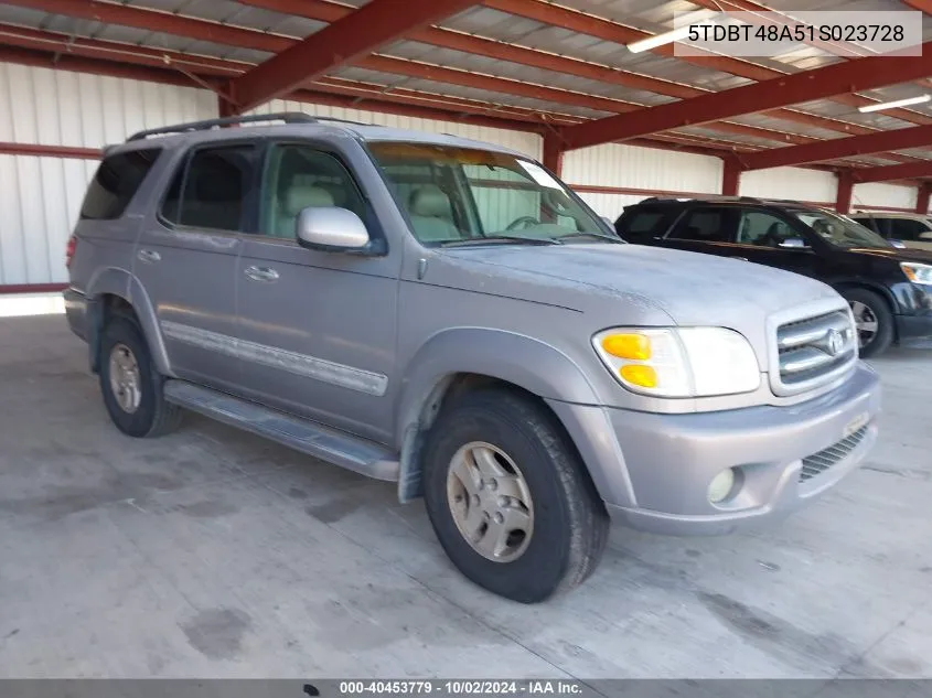 2001 Toyota Sequoia Limited V8 VIN: 5TDBT48A51S023728 Lot: 40453779