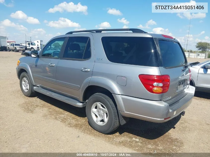 2001 Toyota Sequoia Sr5 VIN: 5TDZT34A41S051406 Lot: 40455610