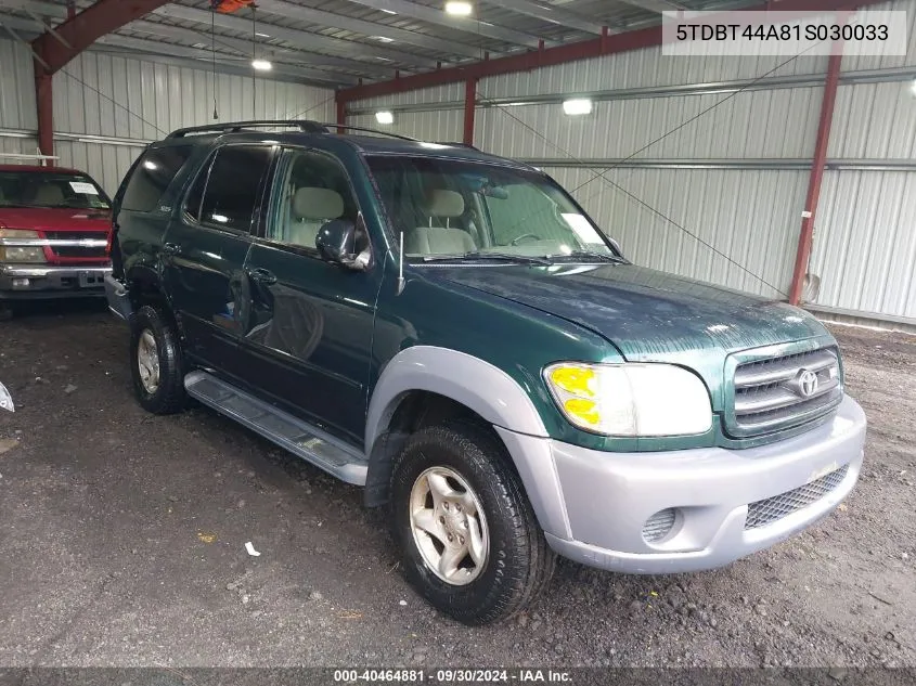 2001 Toyota Sequoia Sr5 V8 VIN: 5TDBT44A81S030033 Lot: 40464881