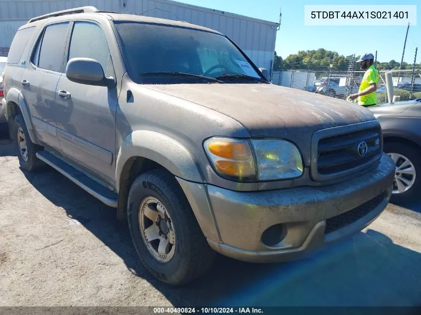 2001 Toyota Sequoia Sr5 V8 VIN: 5TDBT44AX1S021401 Lot: 40490824