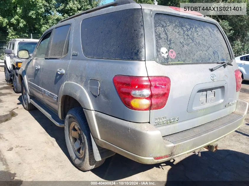 2001 Toyota Sequoia Sr5 V8 VIN: 5TDBT44AX1S021401 Lot: 40490824