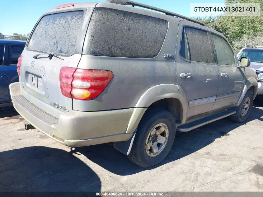 2001 Toyota Sequoia Sr5 V8 VIN: 5TDBT44AX1S021401 Lot: 40490824