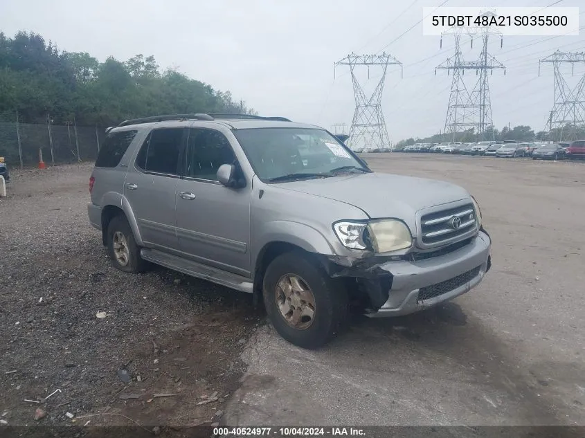 2001 Toyota Sequoia Limited V8 VIN: 5TDBT48A21S035500 Lot: 40524977