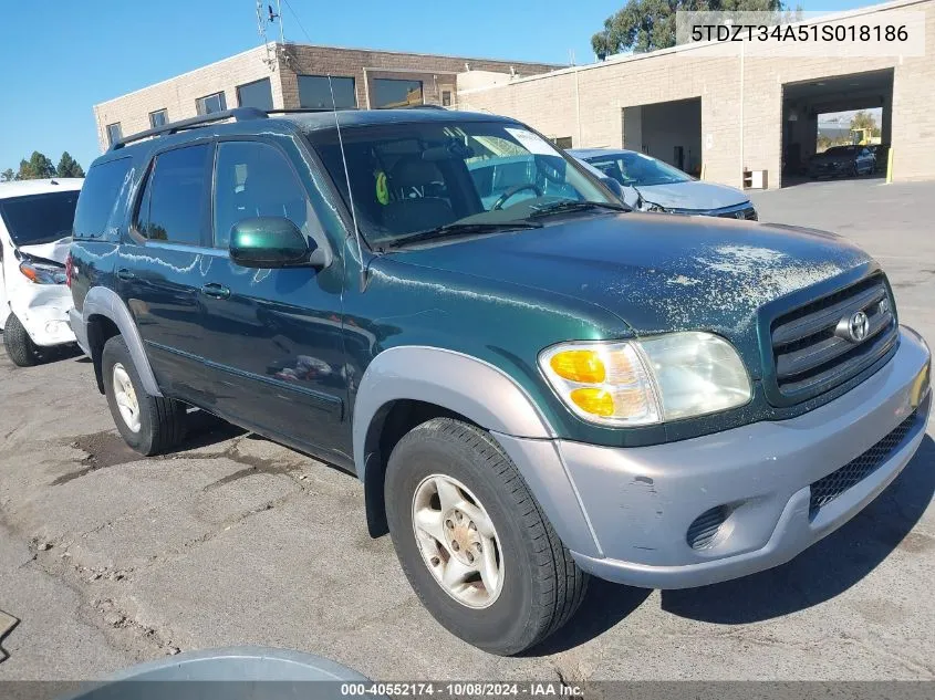 2001 Toyota Sequoia Sr5 V8 VIN: 5TDZT34A51S018186 Lot: 40552174