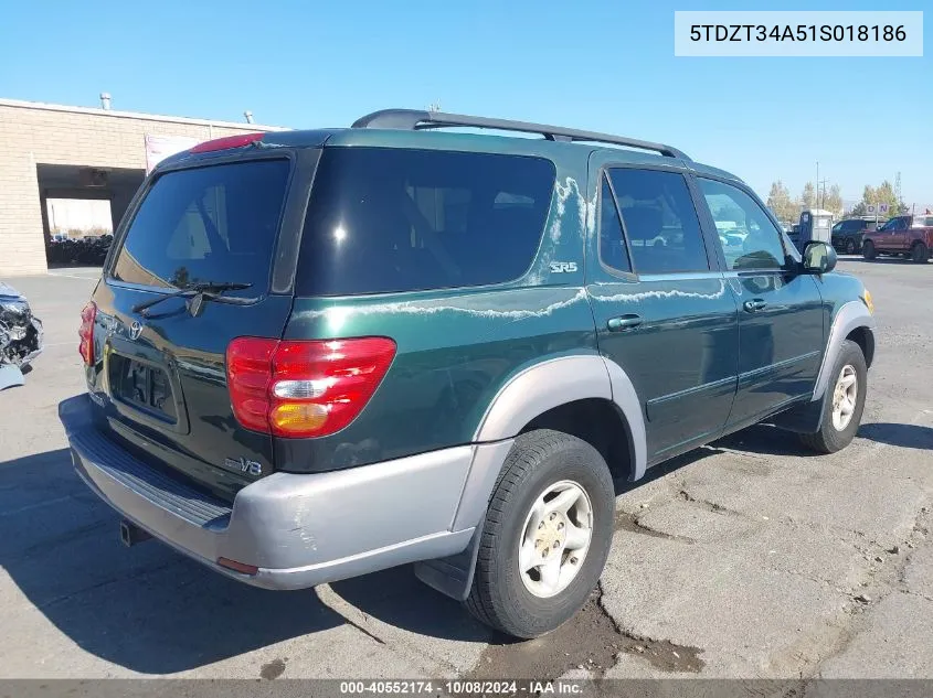 2001 Toyota Sequoia Sr5 V8 VIN: 5TDZT34A51S018186 Lot: 40552174