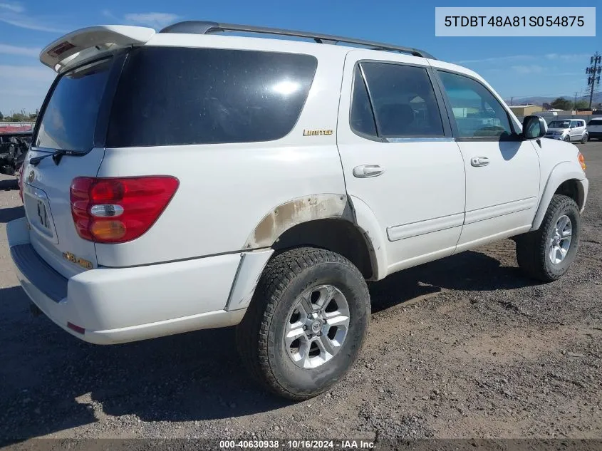 2001 Toyota Sequoia Limited V8 VIN: 5TDBT48A81S054875 Lot: 40630938