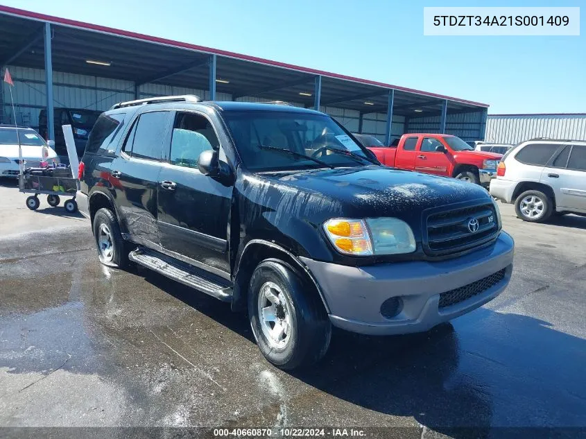 2001 Toyota Sequoia Sr5 V8 VIN: 5TDZT34A21S001409 Lot: 40660870