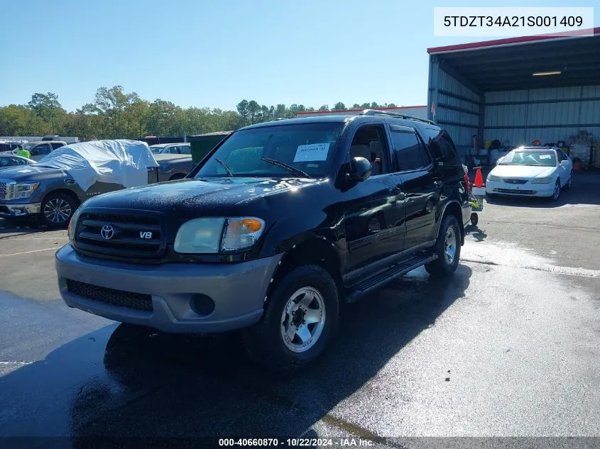 2001 Toyota Sequoia Sr5 V8 VIN: 5TDZT34A21S001409 Lot: 40660870