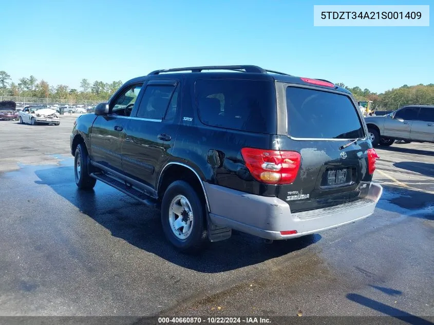 2001 Toyota Sequoia Sr5 V8 VIN: 5TDZT34A21S001409 Lot: 40660870