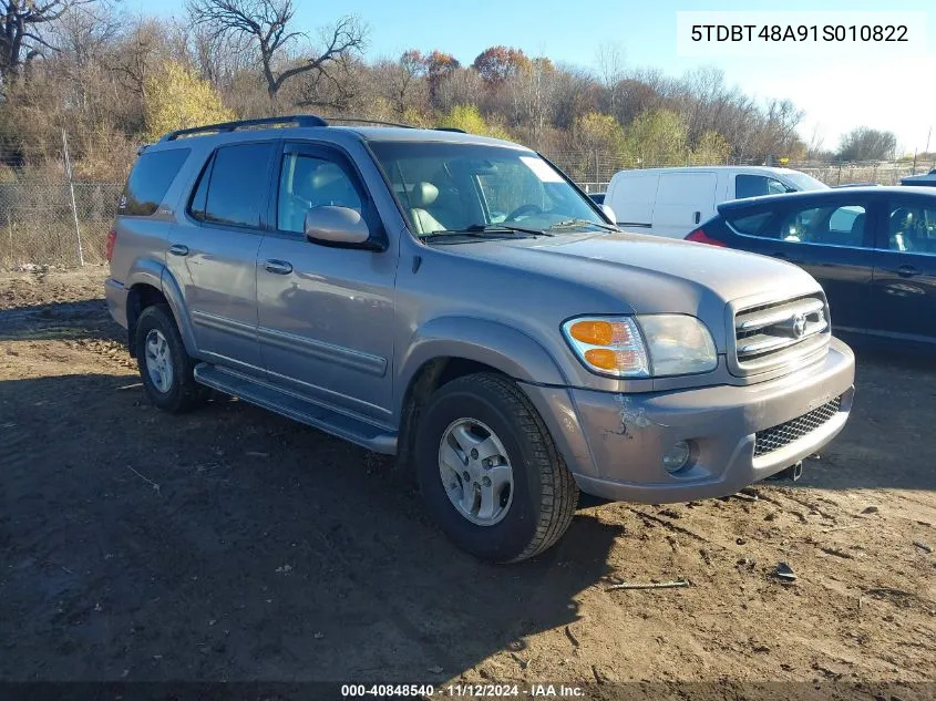 2001 Toyota Sequoia Limited V8 VIN: 5TDBT48A91S010822 Lot: 40848540