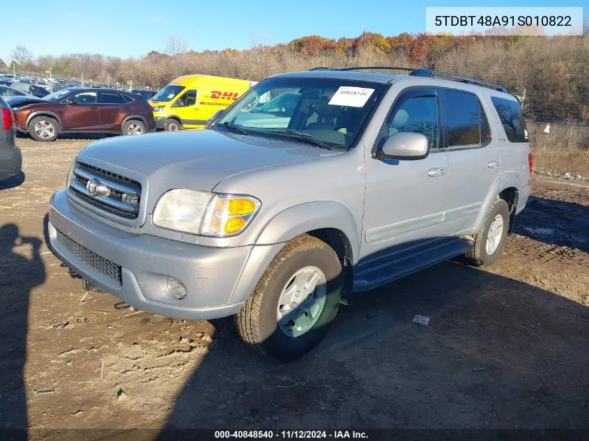 2001 Toyota Sequoia Limited V8 VIN: 5TDBT48A91S010822 Lot: 40848540