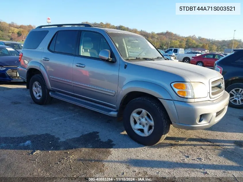 2001 Toyota Sequoia Sr5 V8 VIN: 5TDBT44A71S003521 Lot: 40853284