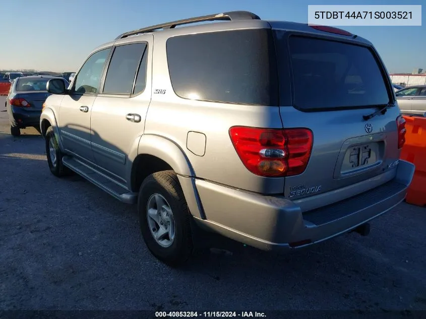 2001 Toyota Sequoia Sr5 V8 VIN: 5TDBT44A71S003521 Lot: 40853284