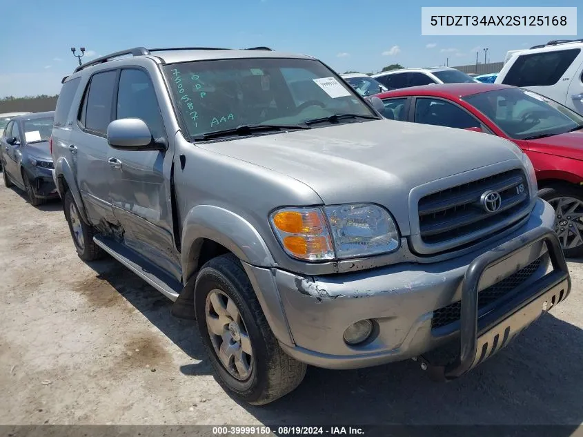 2002 Toyota Sequoia Sr5 V8 VIN: 5TDZT34AX2S125168 Lot: 39999150