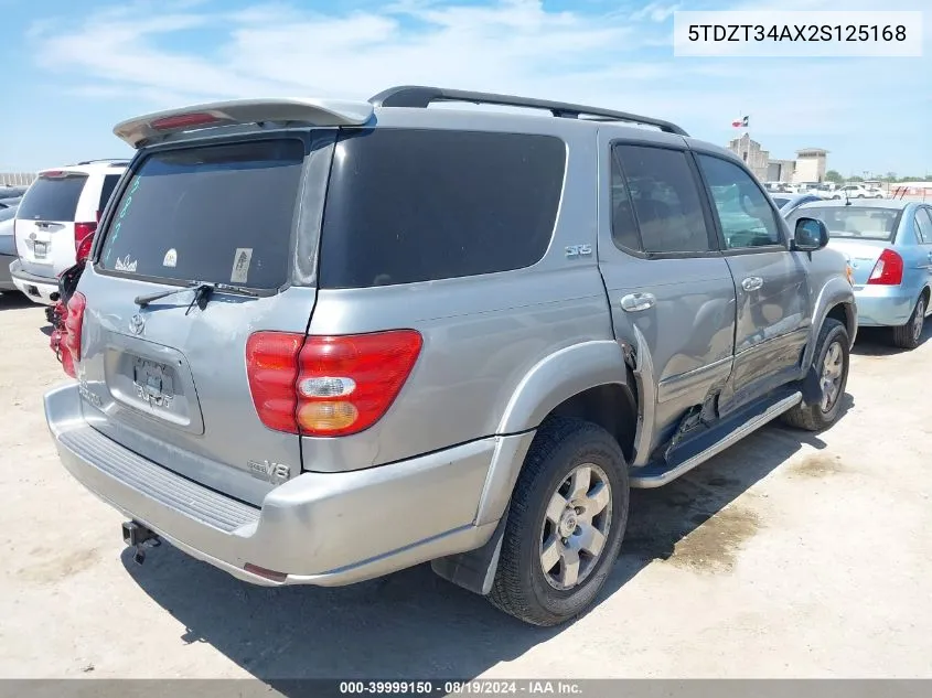 2002 Toyota Sequoia Sr5 V8 VIN: 5TDZT34AX2S125168 Lot: 39999150