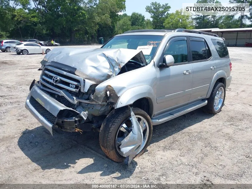 2002 Toyota Sequoia Limited V8 VIN: 5TDBT48AX2S095705 Lot: 40000187