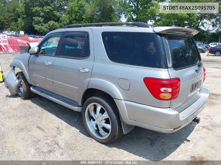 2002 Toyota Sequoia Limited V8 VIN: 5TDBT48AX2S095705 Lot: 40000187