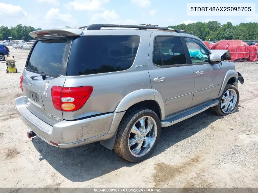 2002 Toyota Sequoia Limited V8 VIN: 5TDBT48AX2S095705 Lot: 40000187