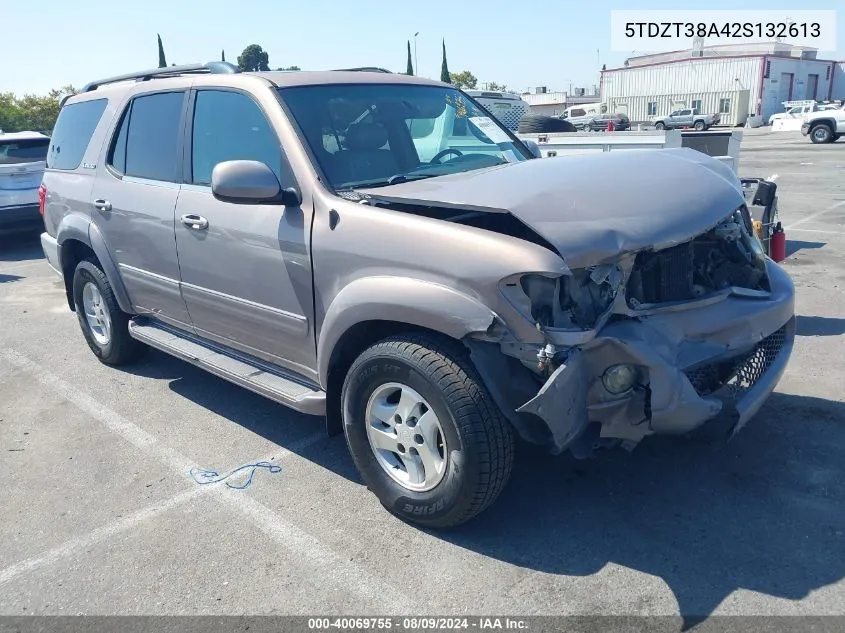 2002 Toyota Sequoia Limited V8 VIN: 5TDZT38A42S132613 Lot: 40069755