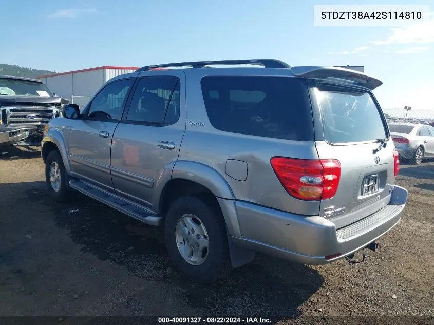 5TDZT38A42S114810 2002 Toyota Sequoia Limited V8