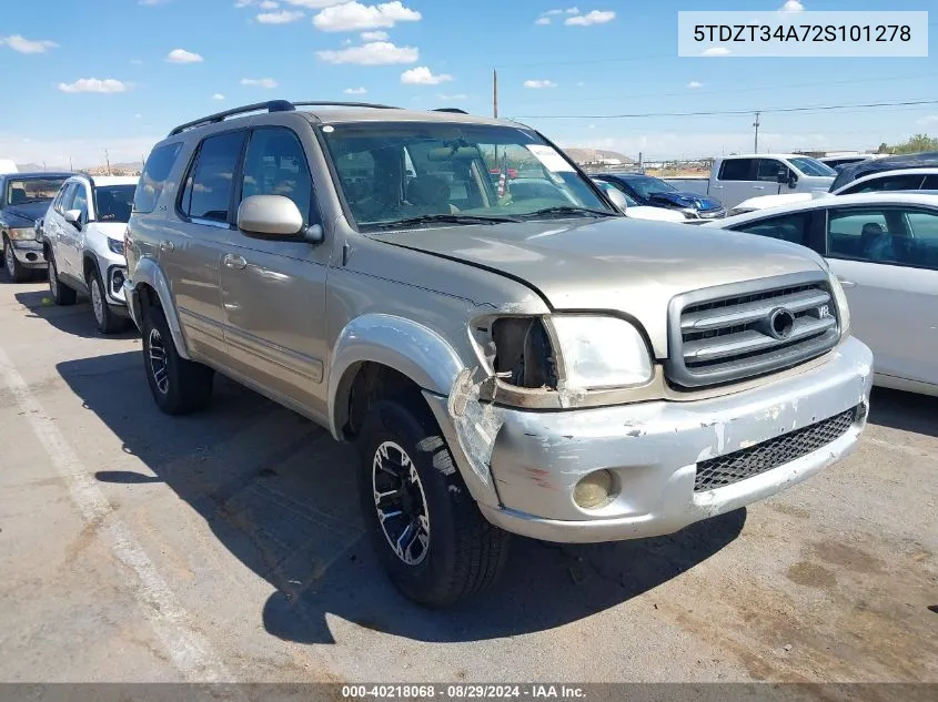 5TDZT34A72S101278 2002 Toyota Sequoia Sr5 V8