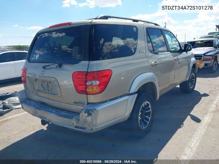 5TDZT34A72S101278 2002 Toyota Sequoia Sr5 V8