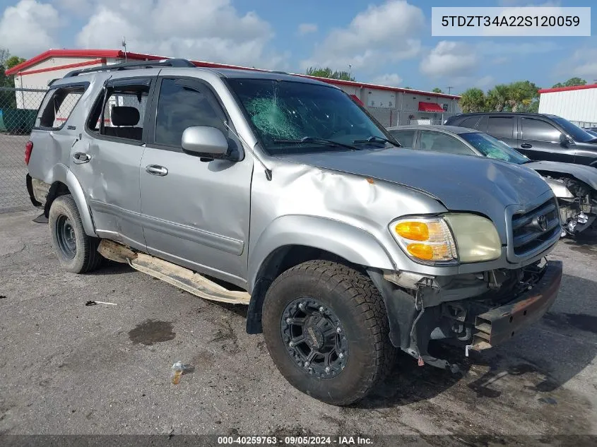 5TDZT34A22S120059 2002 Toyota Sequoia Sr5