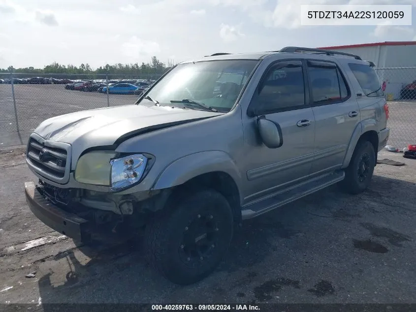 5TDZT34A22S120059 2002 Toyota Sequoia Sr5