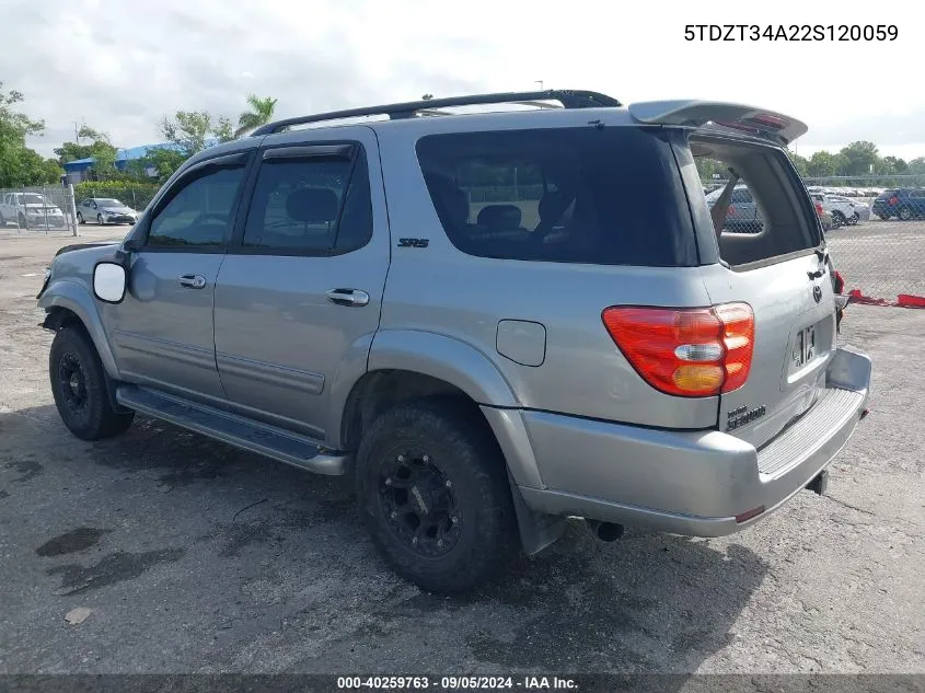 2002 Toyota Sequoia Sr5 VIN: 5TDZT34A22S120059 Lot: 40259763