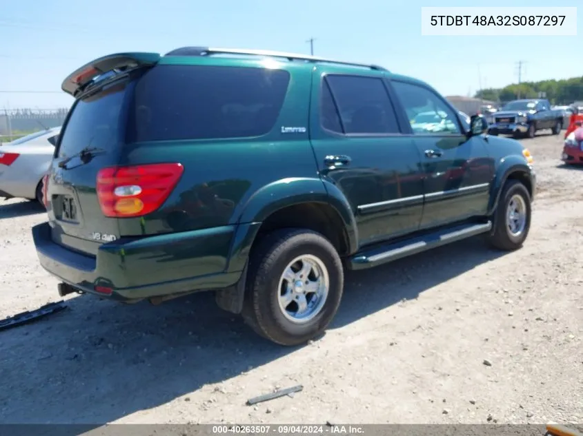 2002 Toyota Sequoia Limited V8 VIN: 5TDBT48A32S087297 Lot: 40263507