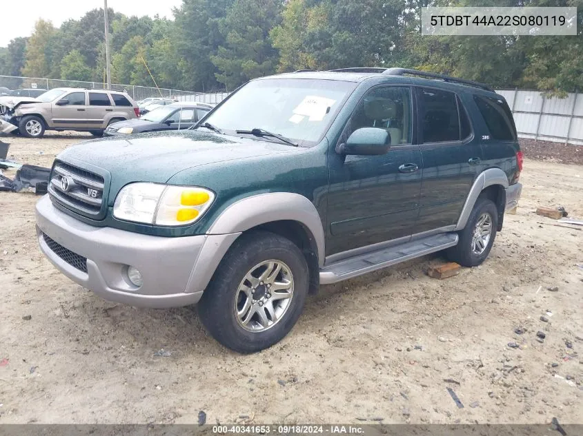 5TDBT44A22S080119 2002 Toyota Sequoia Sr5 V8