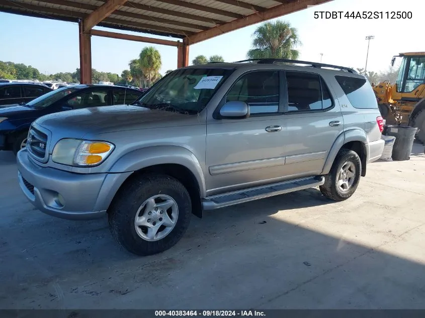 2002 Toyota Sequoia Sr5 V8 VIN: 5TDBT44A52S112500 Lot: 40383464