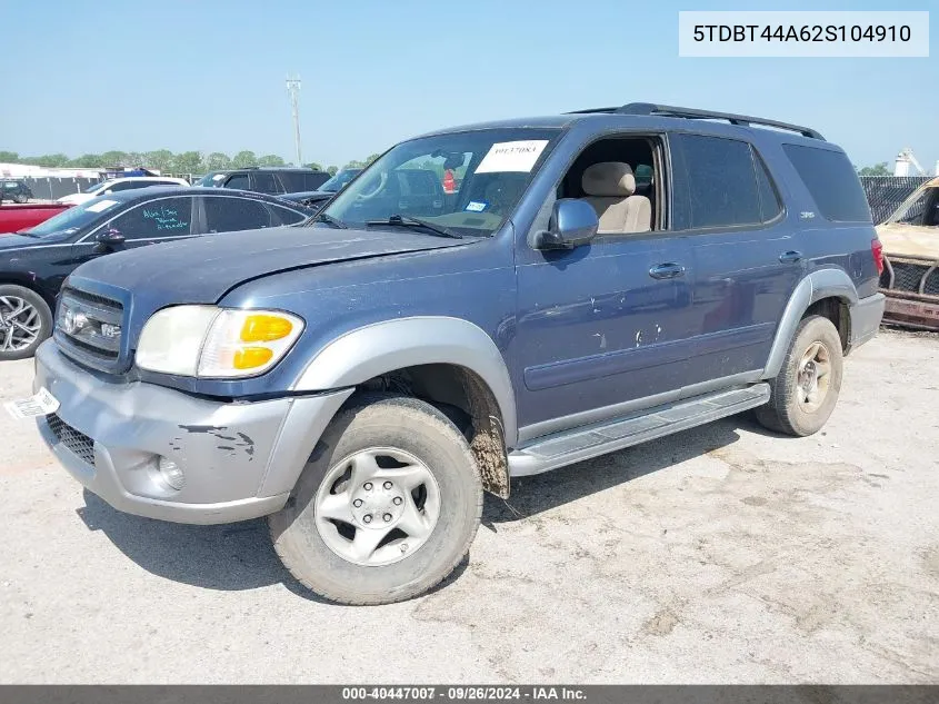 5TDBT44A62S104910 2002 Toyota Sequoia Sr5 V8