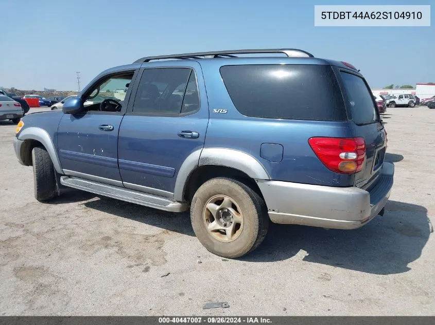 5TDBT44A62S104910 2002 Toyota Sequoia Sr5 V8