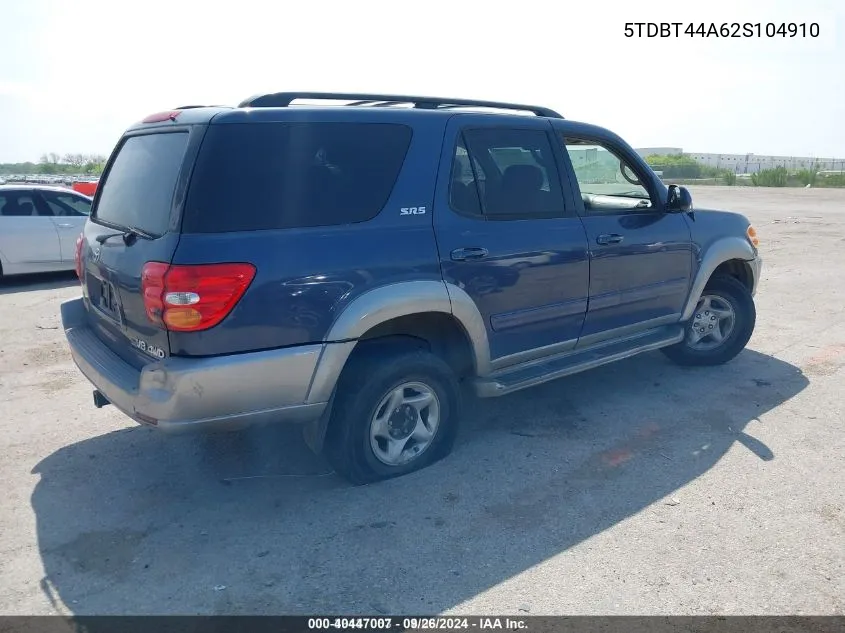 5TDBT44A62S104910 2002 Toyota Sequoia Sr5 V8