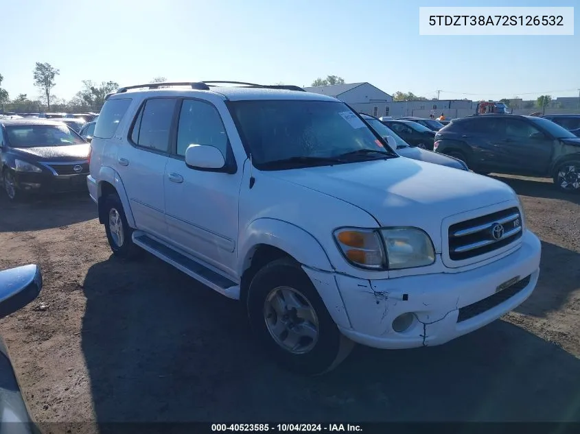 2002 Toyota Sequoia Limited V8 VIN: 5TDZT38A72S126532 Lot: 40523585