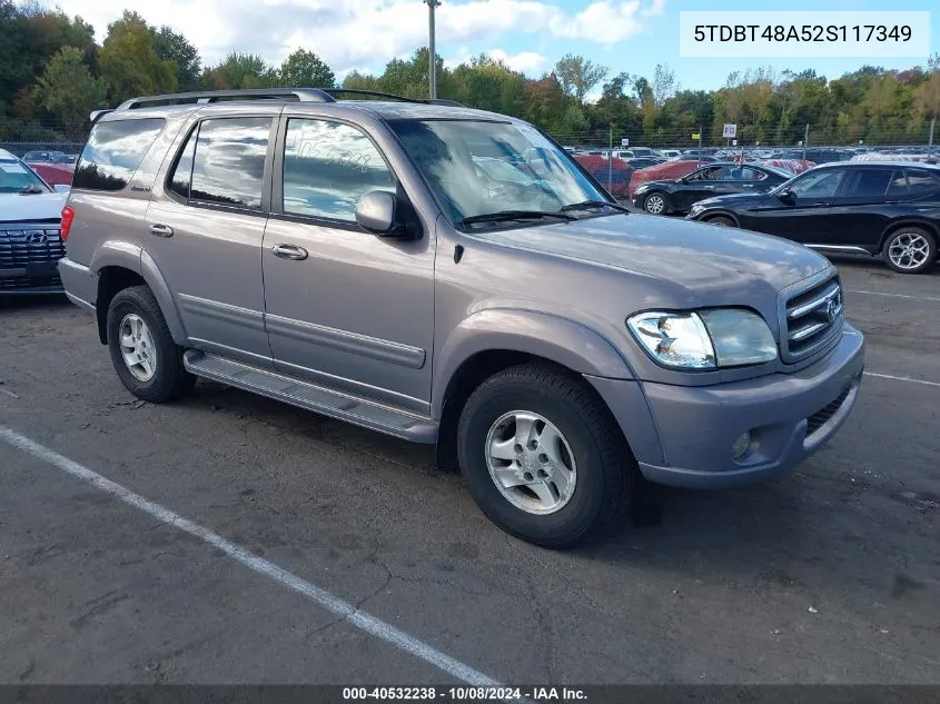 2002 Toyota Sequoia Limited V8 VIN: 5TDBT48A52S117349 Lot: 40532238