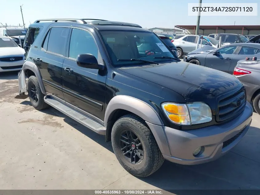 2002 Toyota Sequoia Sr5 VIN: 5TDZT34A72S071120 Lot: 40535963