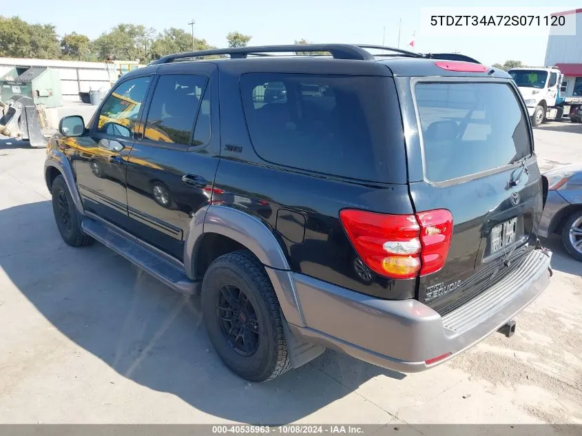 2002 Toyota Sequoia Sr5 VIN: 5TDZT34A72S071120 Lot: 40535963