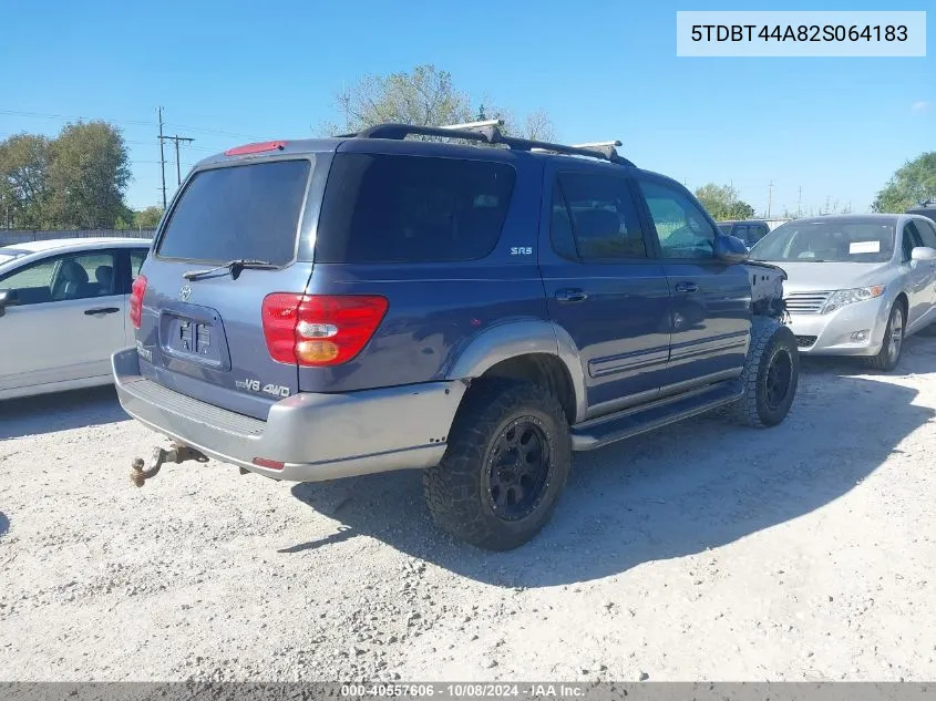 2002 Toyota Sequoia Sr5 V8 VIN: 5TDBT44A82S064183 Lot: 40557606