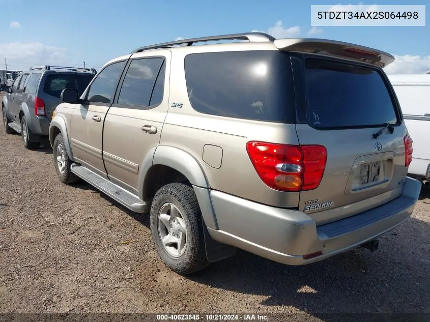 2002 Toyota Sequoia Sr5 VIN: 5TDZT34AX2S064498 Lot: 40623545