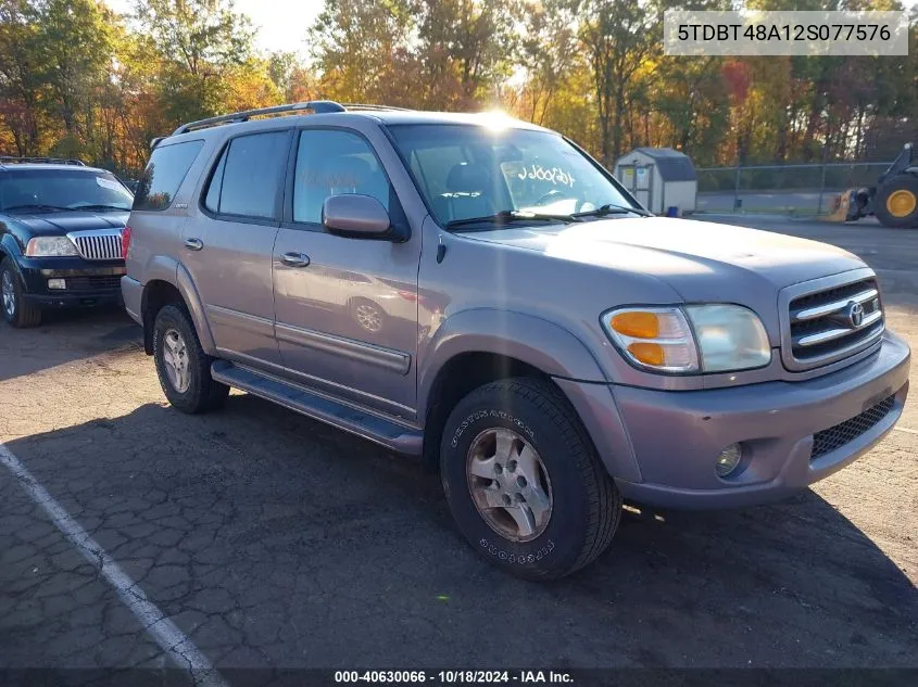 2002 Toyota Sequoia Limited V8 VIN: 5TDBT48A12S077576 Lot: 40630066