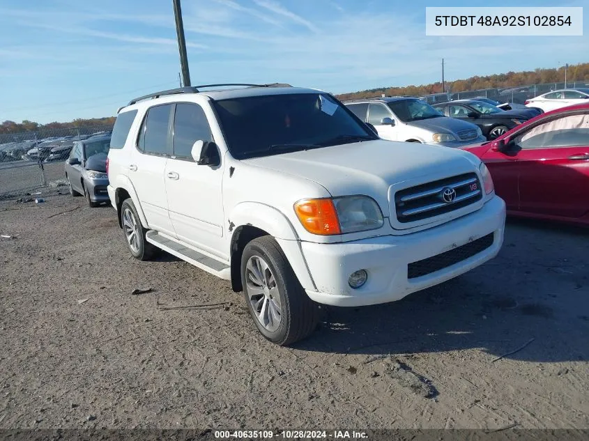 2002 Toyota Sequoia Limited V8 VIN: 5TDBT48A92S102854 Lot: 40635109