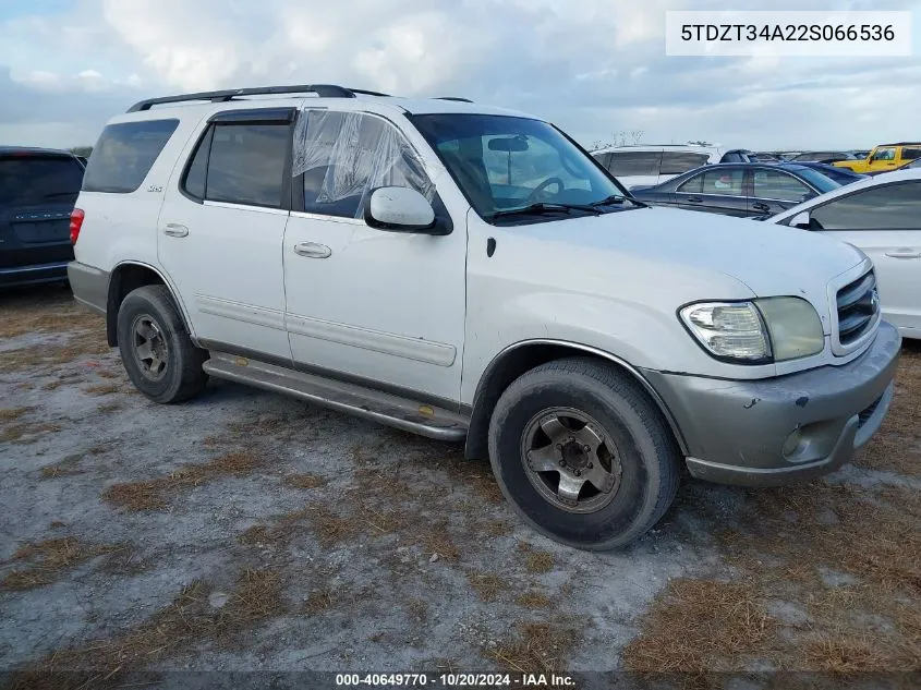 2002 Toyota Sequoia Sr5 VIN: 5TDZT34A22S066536 Lot: 40649770