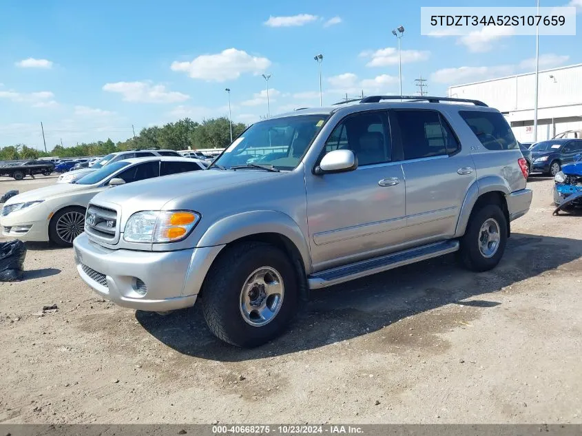 2002 Toyota Sequoia Sr5 V8 VIN: 5TDZT34A52S107659 Lot: 40668275