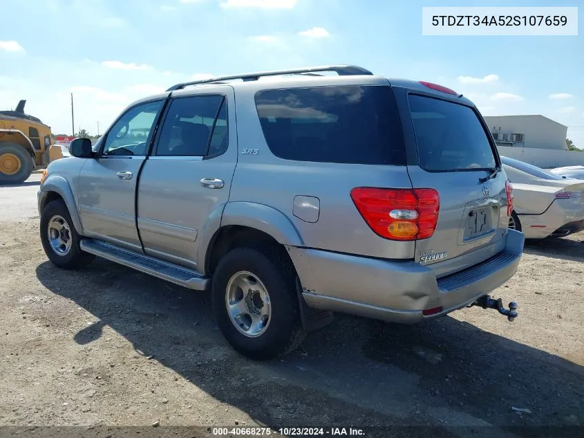 2002 Toyota Sequoia Sr5 V8 VIN: 5TDZT34A52S107659 Lot: 40668275